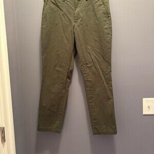 Gap Men's Chino Pants 32x30 Olive Green Slim Fit Flat Front Tapered